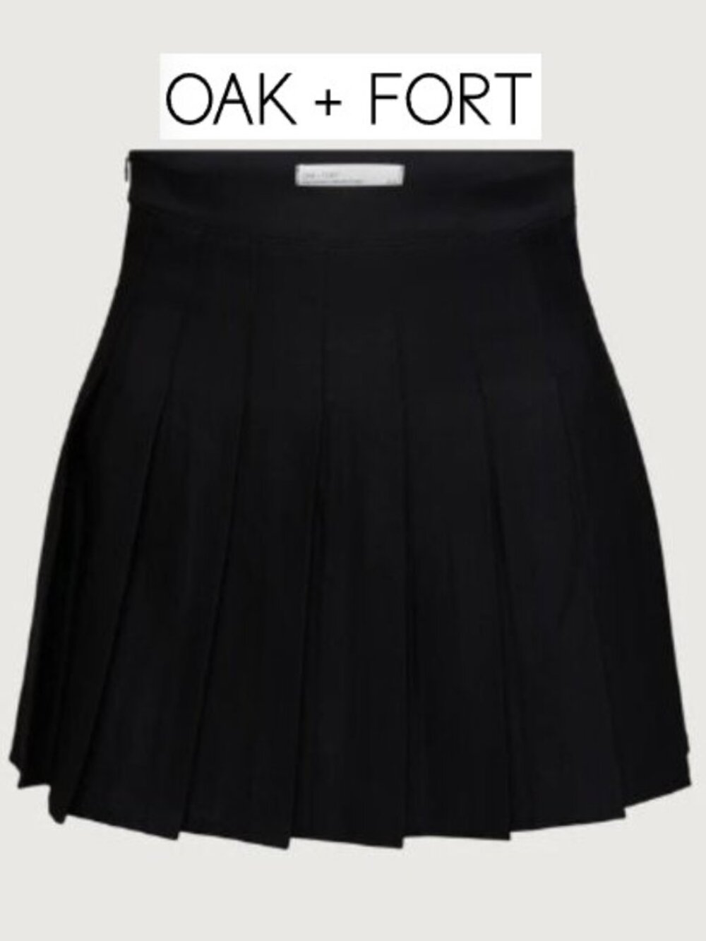 OAK + FORT |  Pleated Black High-Waisted Mini Skirt | Size Small